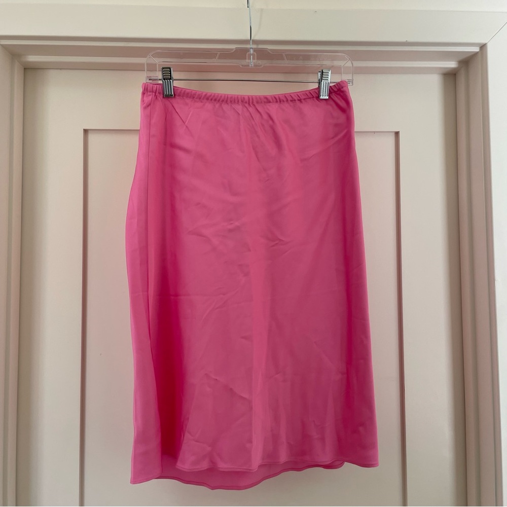 NWT Kerri Rosenthal Vibrant Pink Midi Silky Pencil Ali Skirt S
